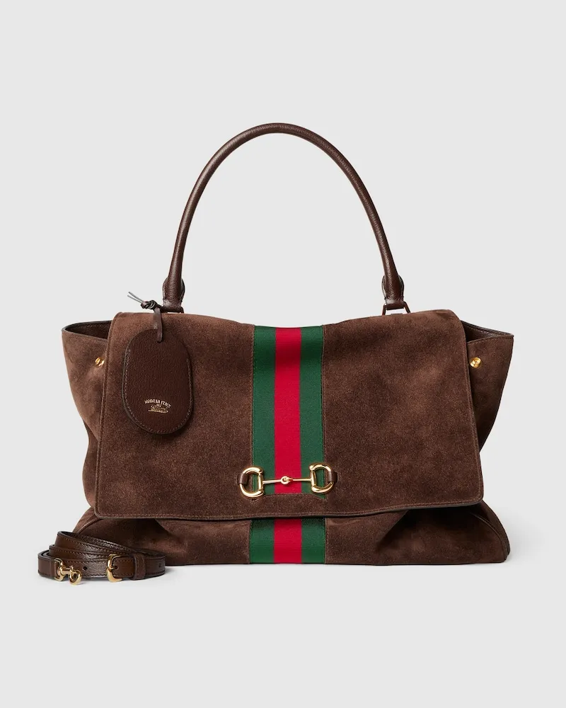 Gucci Große Paparazzo Henkeltasche Braun