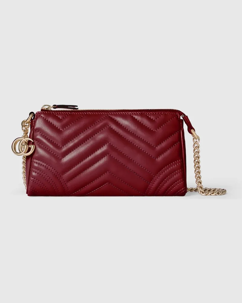 Gucci Kleine GG Marmont Schultertasche Bordeauxrot