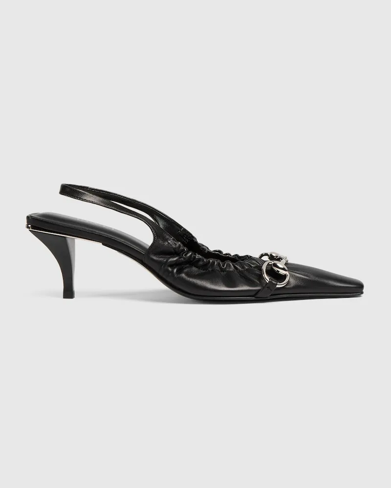 Gucci Vittoria Damenpumps mit Fersenriemchen Und Gummizug Schwarz