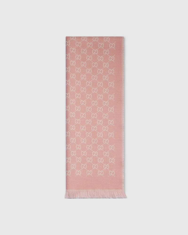 Gucci Wendbarer Schal aus Wolle Pink