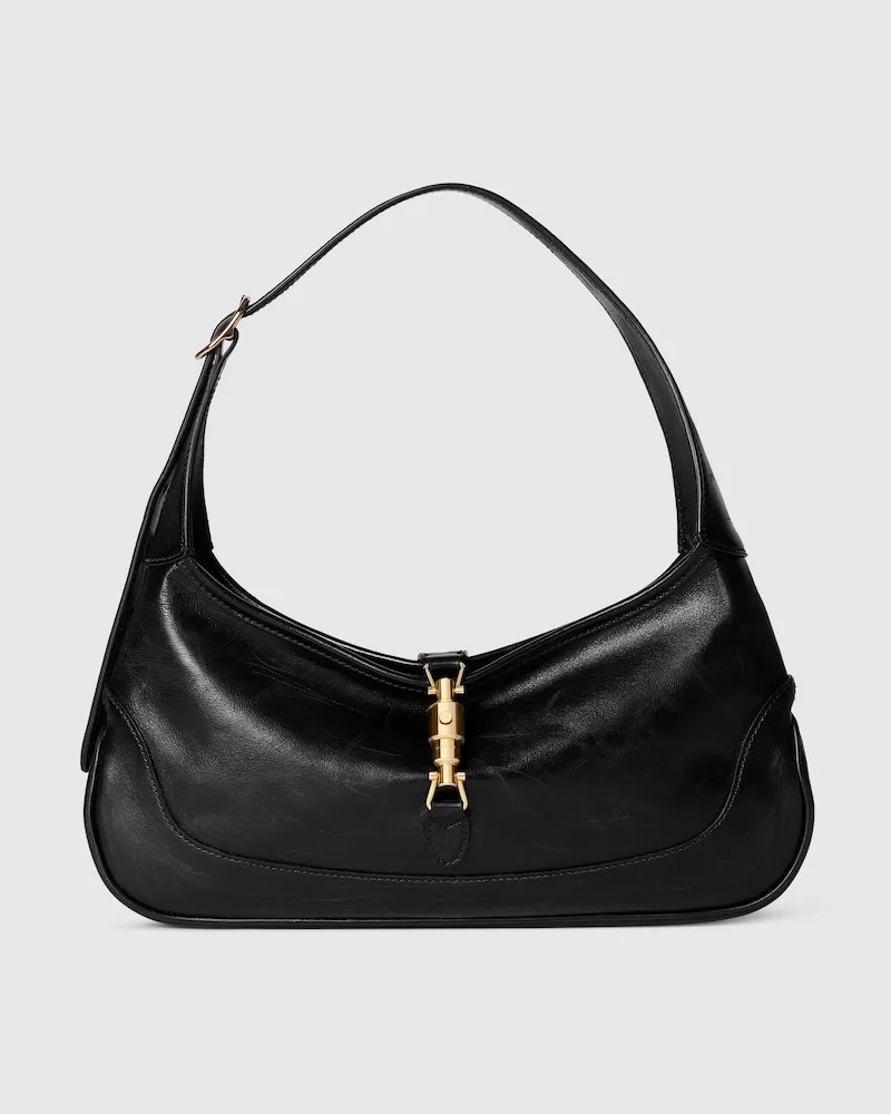 Gucci Mittelgroße Jackie Slim Schultertasche Schwarz
