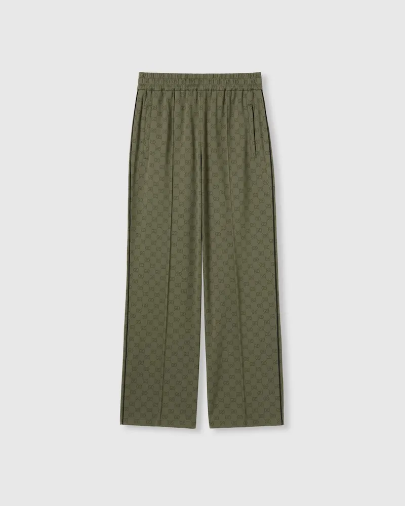 Gucci Hose aus GG Jerseyjacquard, Größe Grün