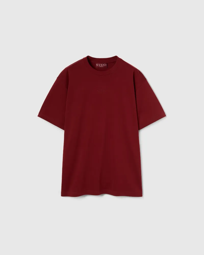 Gucci T-Shirt aus Baumwolljersey Mit Logo, Größe Bordeauxrot