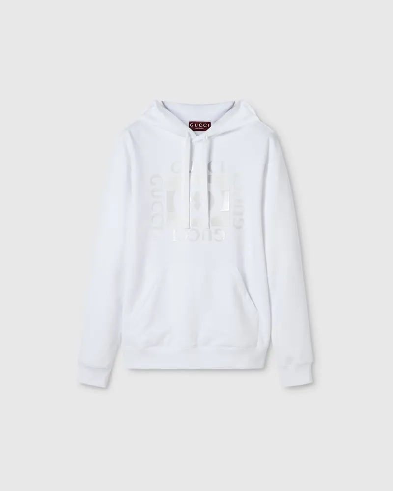 Gucci Sweat-shirt En Jersey De Coton À Imprimé, Taille Blanc
