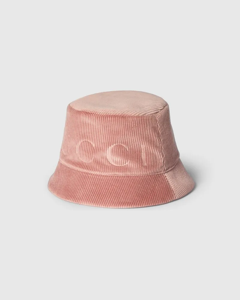 Gucci Fischerhut aus Cord, Größe Pink