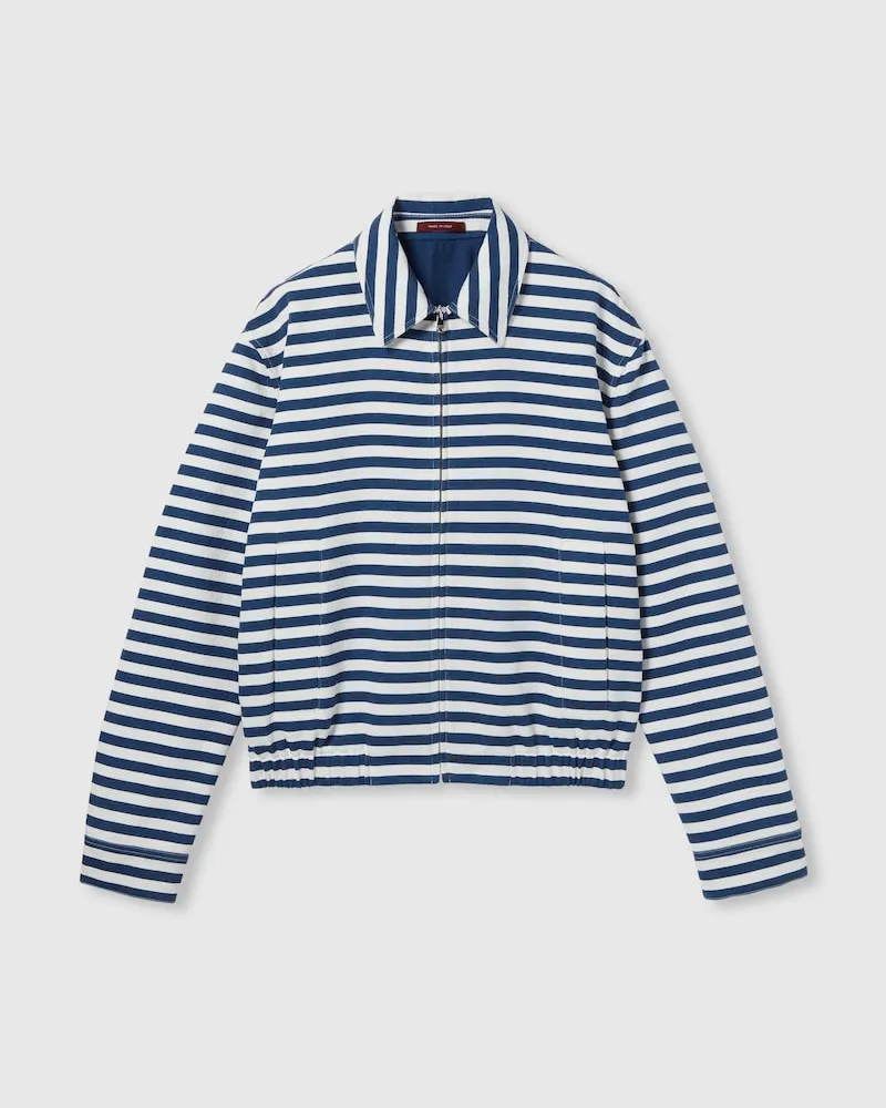 Gucci Jacke aus GG Baumwolljacquard Mit Print Und RV, Größe Blau