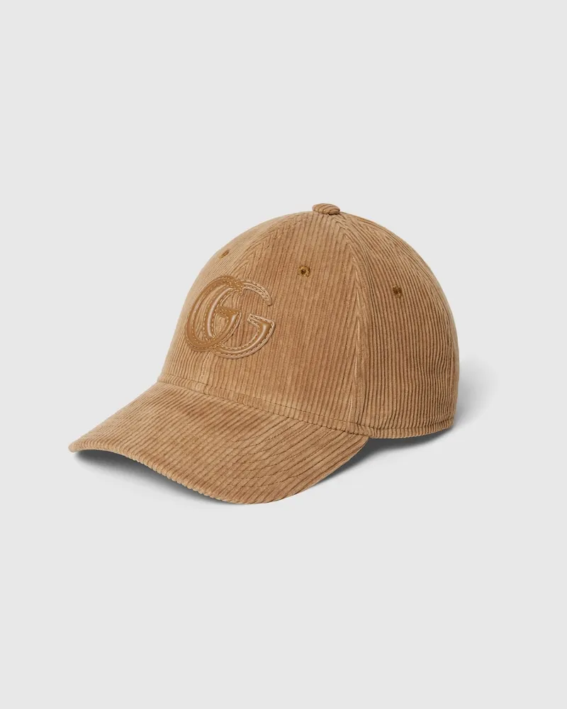 Gucci Baseballkappe aus Samt Mit Stickerei, Größe Braun