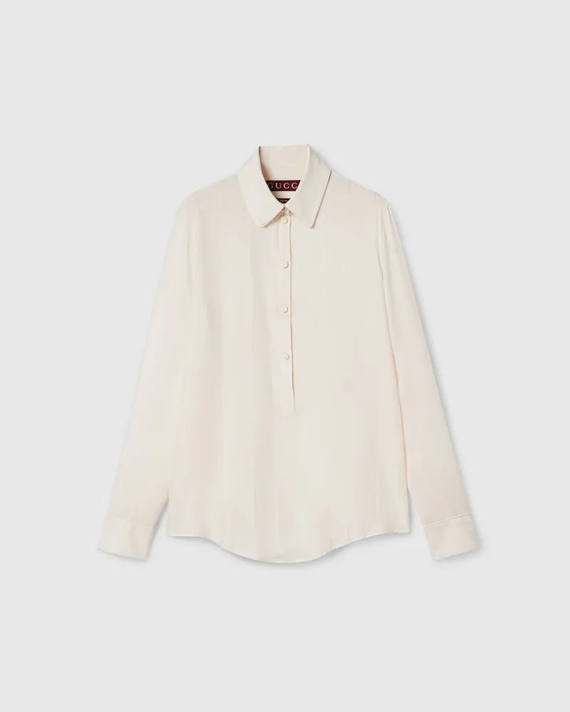 Gucci Bluse aus Seidenjacquard, Größe Weiß