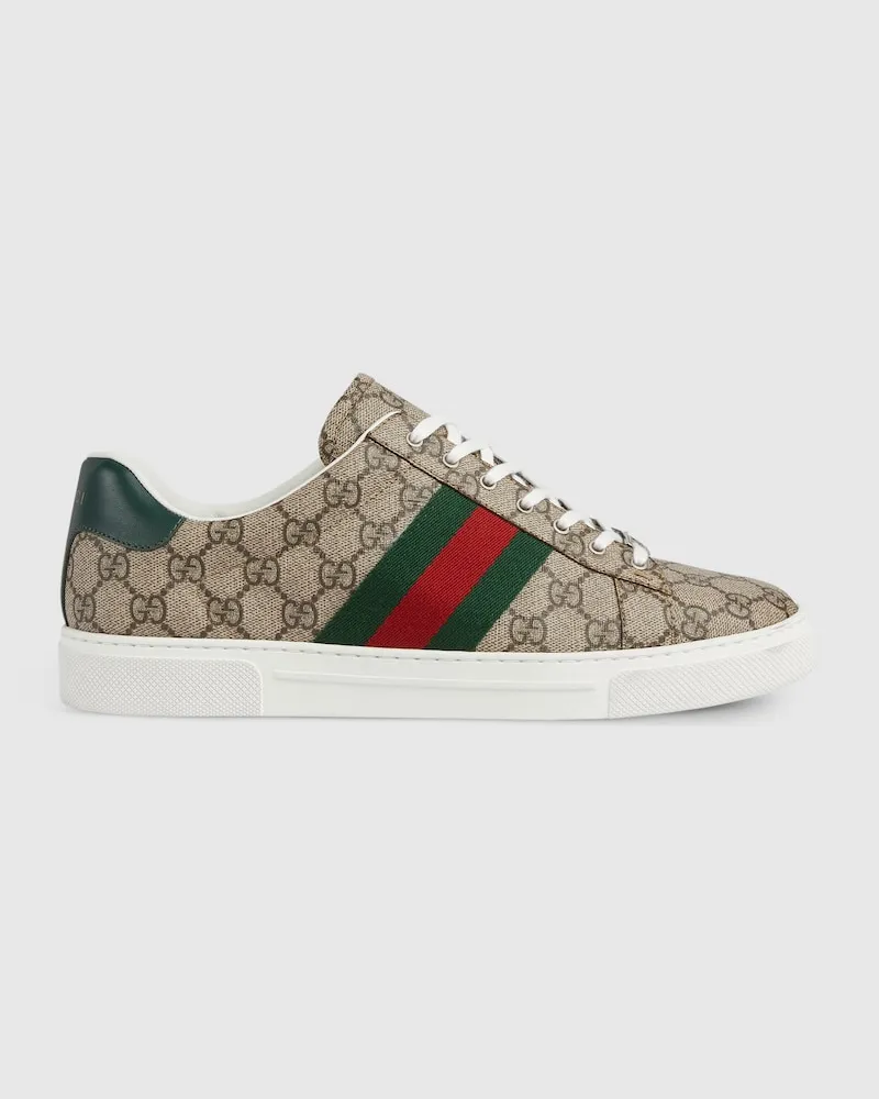 Gucci Ace Herrensneaker Mit Web, Größe Beige