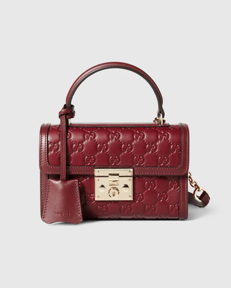 Gucci Kleine Padlock Henkeltasche Bordeauxrot