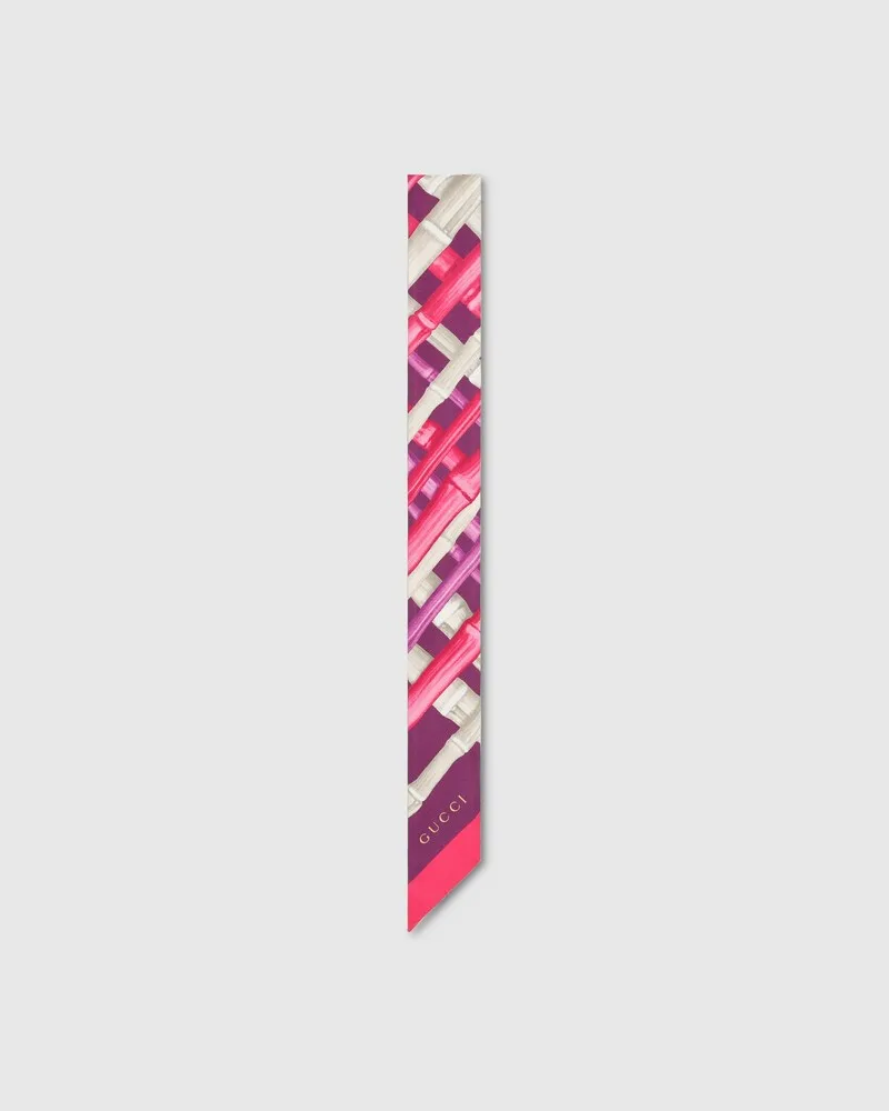 Gucci Band aus Seidentwill Mit Print Pink
