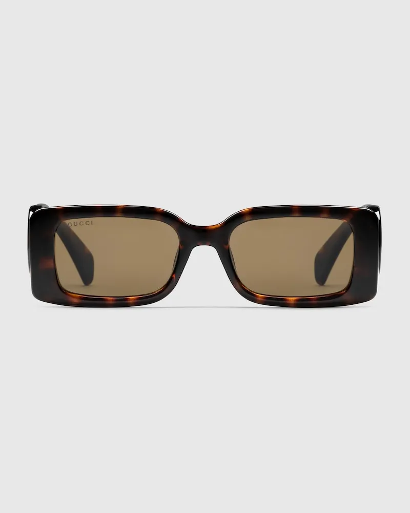 Gucci Sonnenbrille Mit Rechteckigem Rahmen Braun