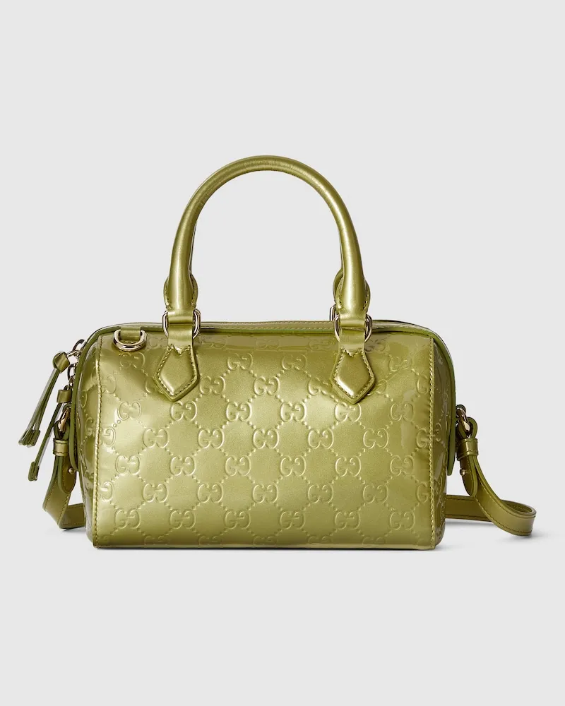 Gucci Kleine GG Emblem Boston Bag Grün