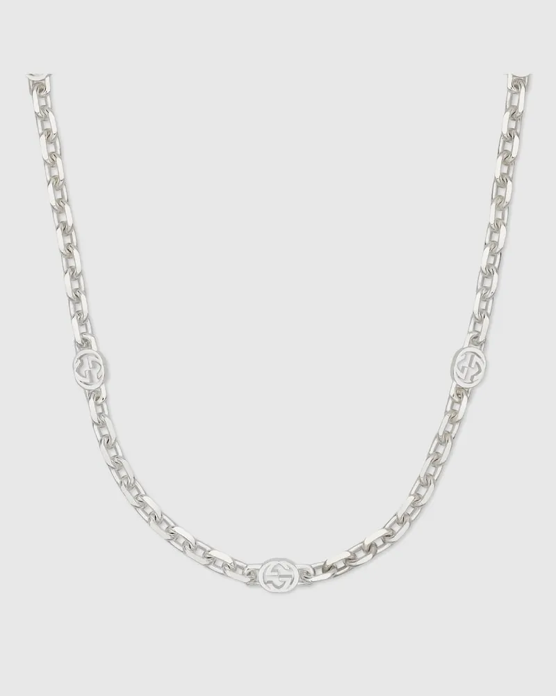 Gucci Interlocking Gliederhalskette Silber