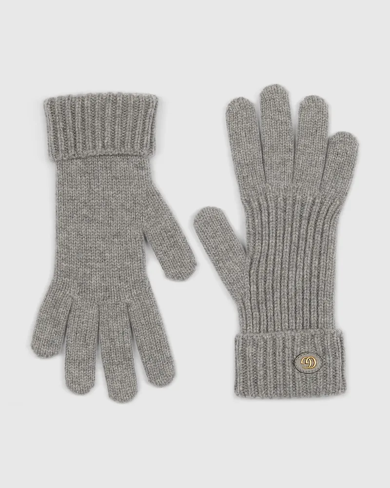 Gucci Handschuhe aus Wolle Und Kaschmir Mit Doppel G, Größe Grau