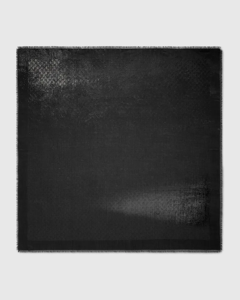 Gucci Halstuch aus GG Woll- Und Seidenlamé-Jacquard Schwarz