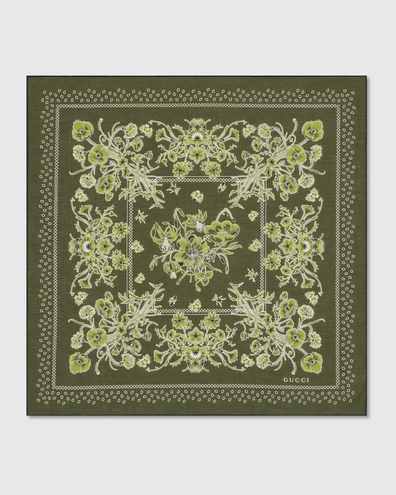 Gucci Einstecktuch aus Baumwolle Mit Print Grün