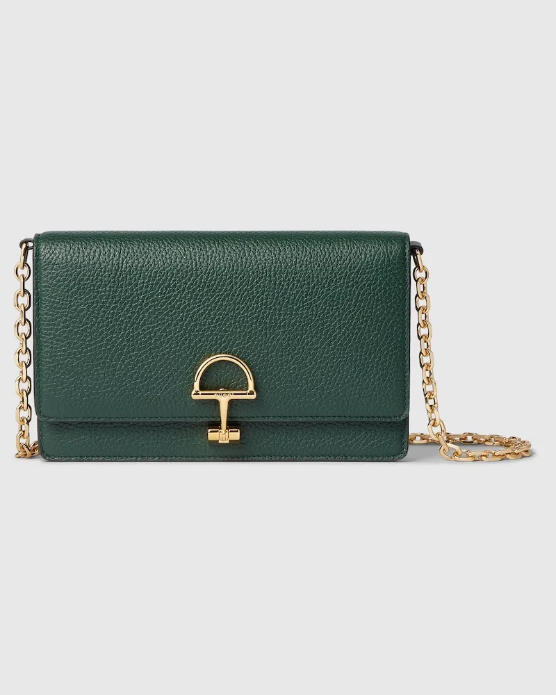 Gucci Half Horsebit Brieftasche Mit Kettenriemen Grün