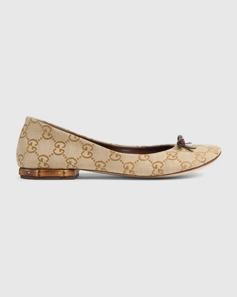 Gucci Women's Ballerina With Bamboo Beige
