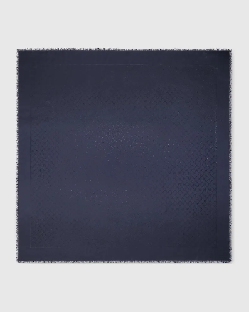 Gucci Halstuch aus GG Woll- Und Seiden-Lamé Blau