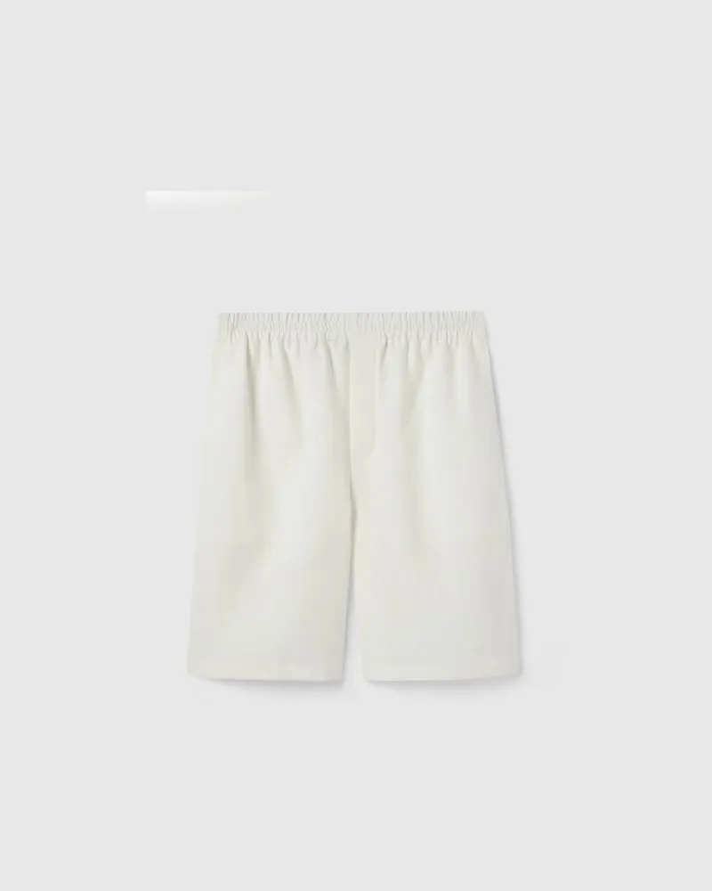 Gucci Shorts aus Leinen Mit Logo-Prägung, Größe Weiß