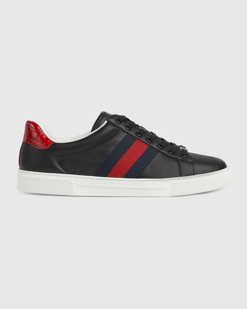 Gucci Ace Herrensneaker Mit Web, Größe Schwarz
