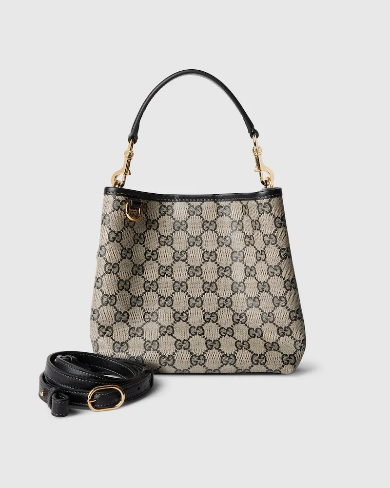 Gucci GG Emblem Mini-Bucket Bag Beige