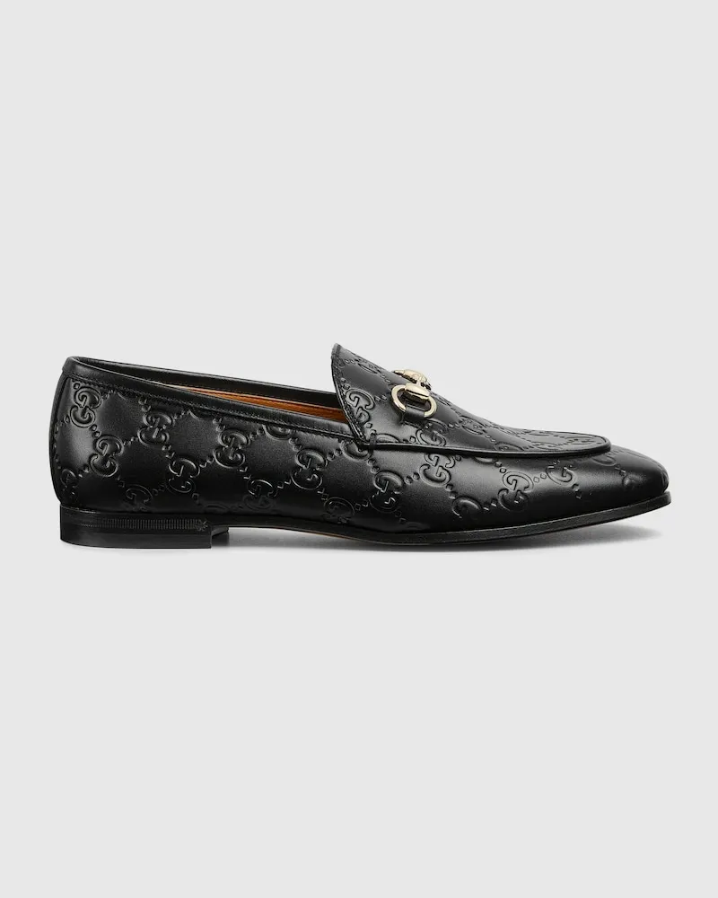 Gucci Jordaan Damenloafer Mit GG, Größe Schwarz