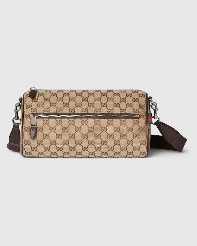 Gucci Kleine Zylindertasche aus GG Canvas Beige