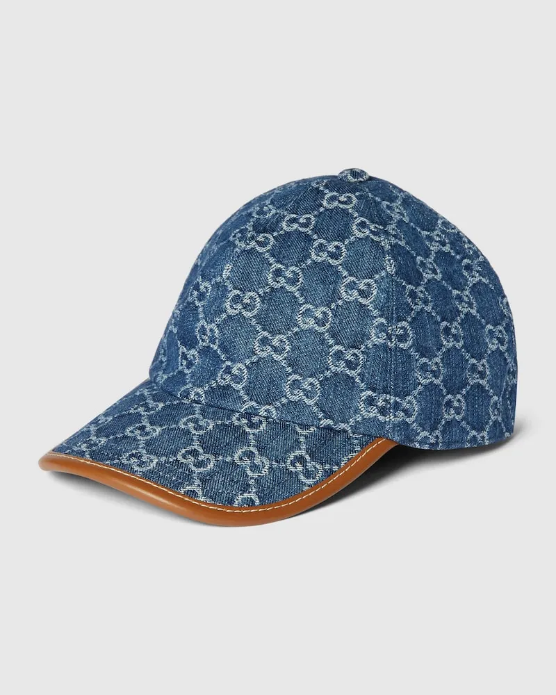 Gucci Baseballkappe aus GG Denim, Größe Blau