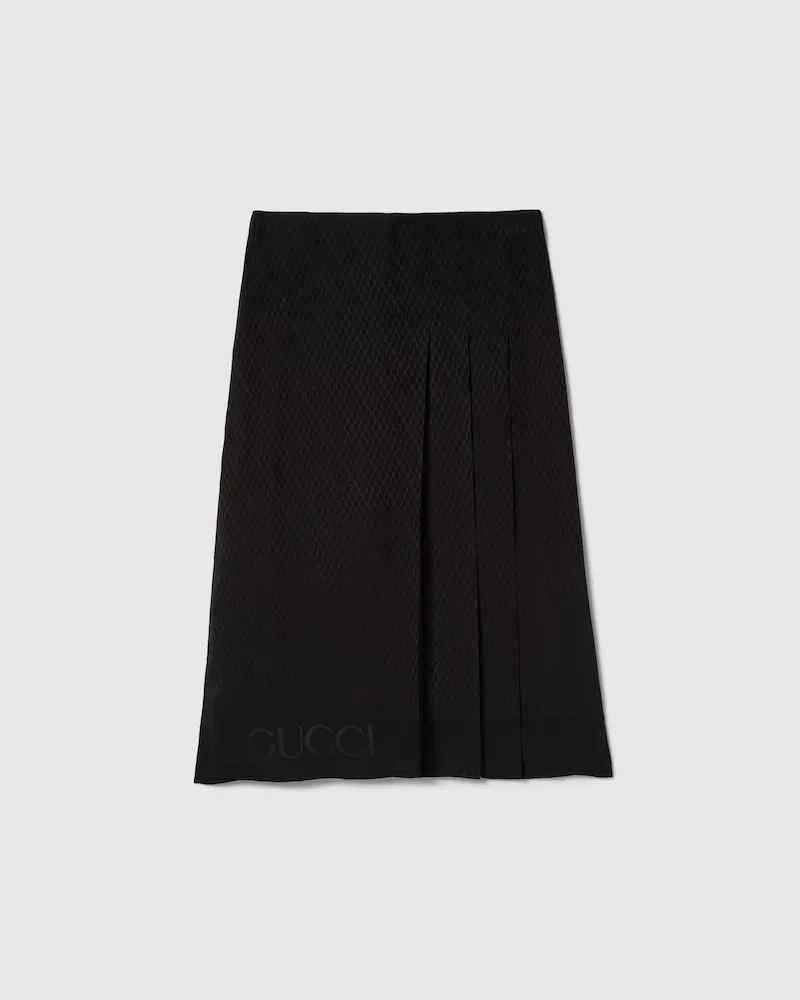 Gucci Rock aus Seidenjacquard, Größe Schwarz