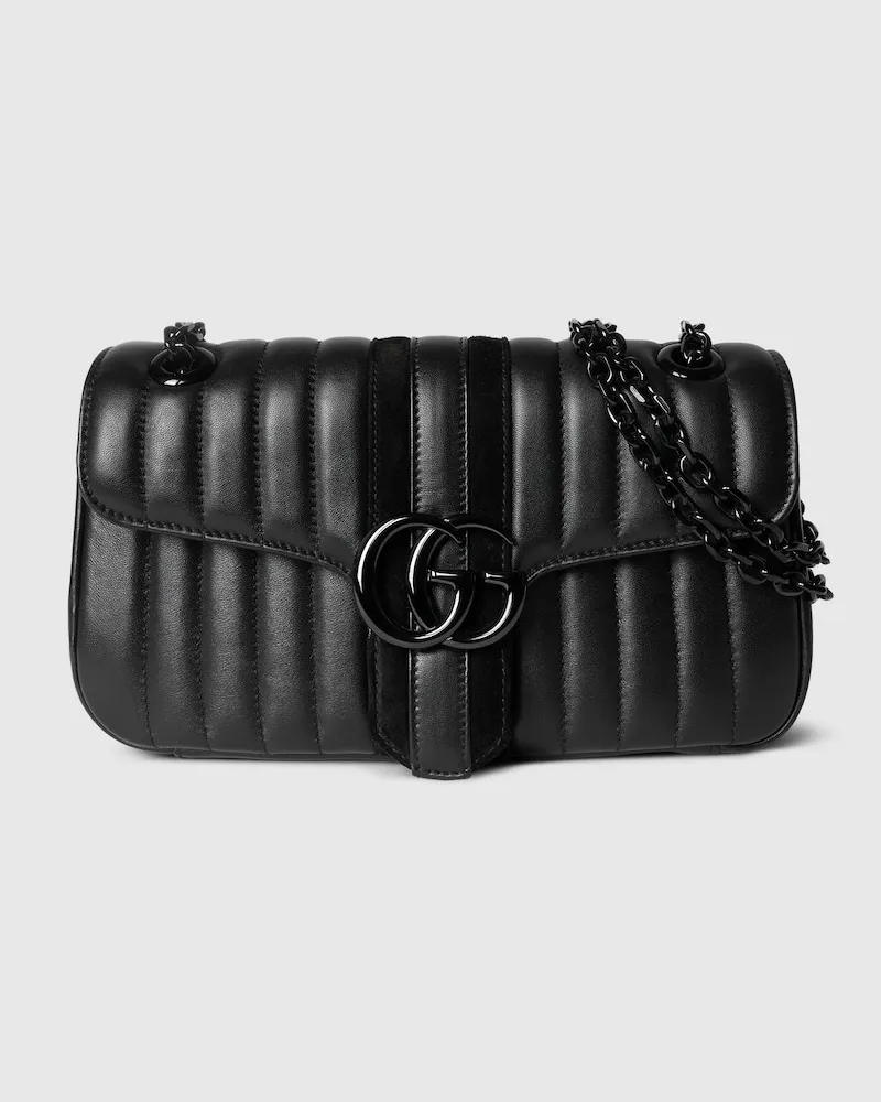 Gucci Jetset GG Marmont Mittelgroße Schultertasche Schwarz