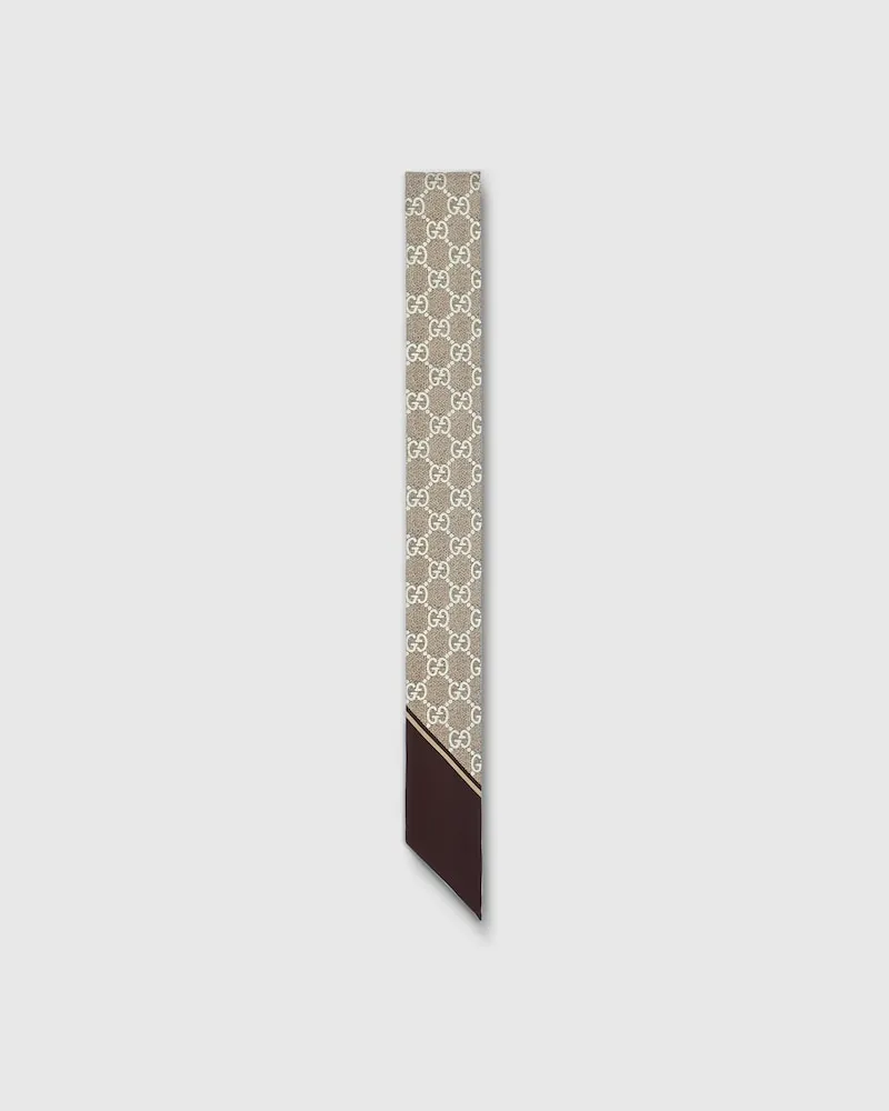Gucci Band aus Seide mit Print Beige