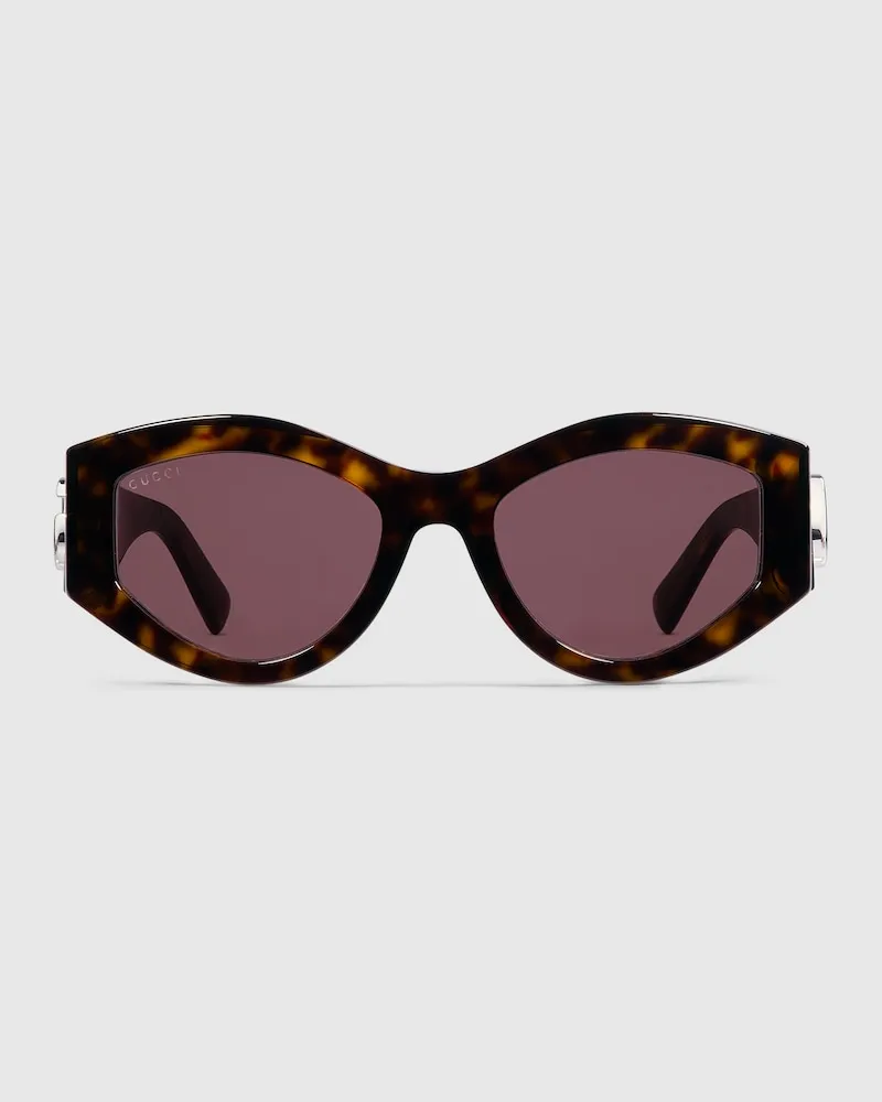 Gucci Sonnenbrille Mit Ovalem Rahmen Braun