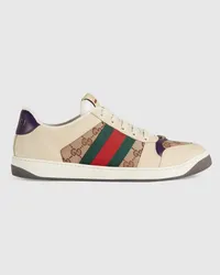 Gucci Screener Herrensneaker Mit GG Weiß