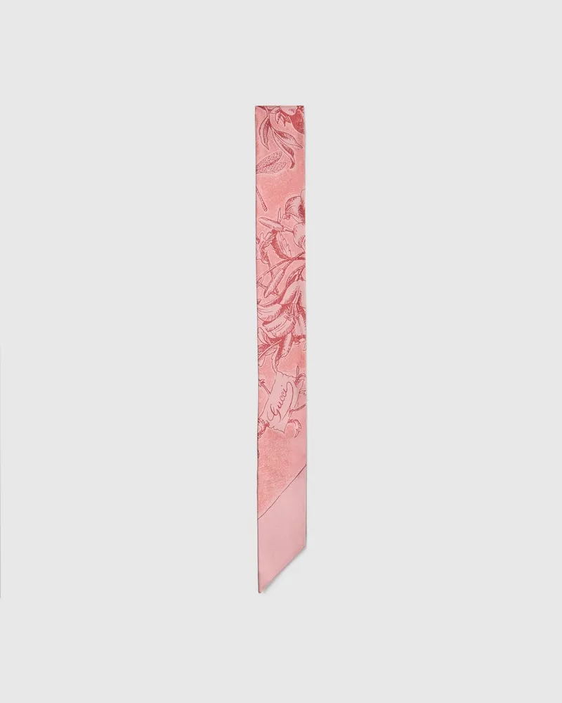 Gucci Band aus Seidentwill mit Print Pink
