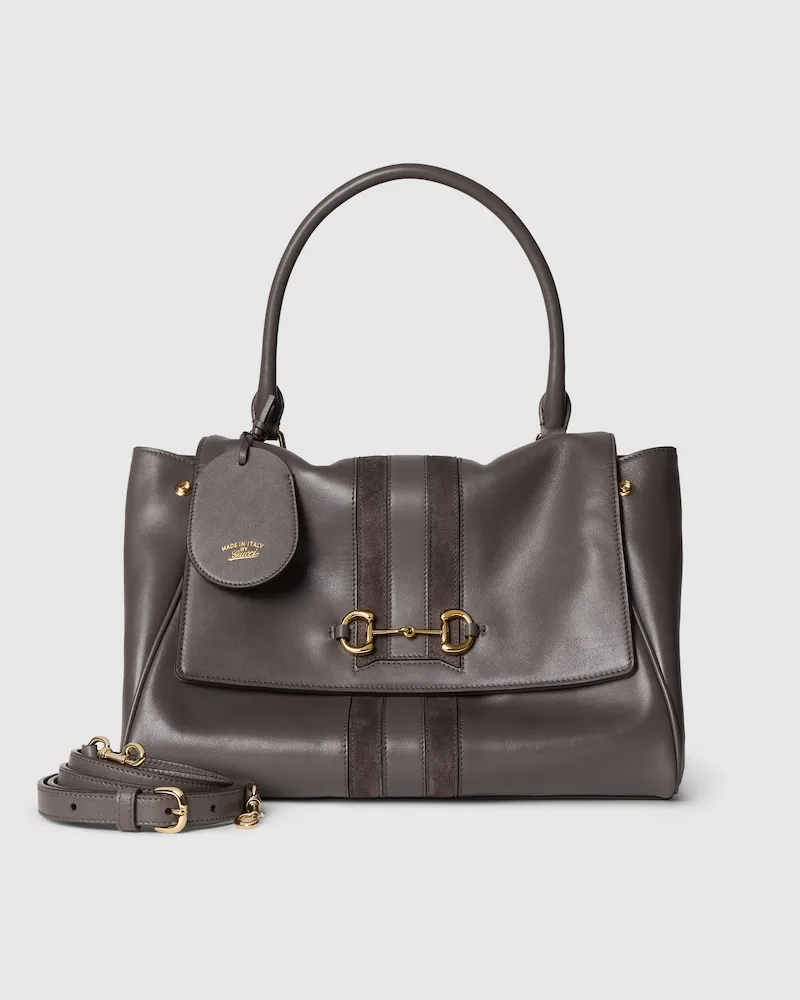 Gucci Mittelgroße Paparazzo Henkeltasche Grau