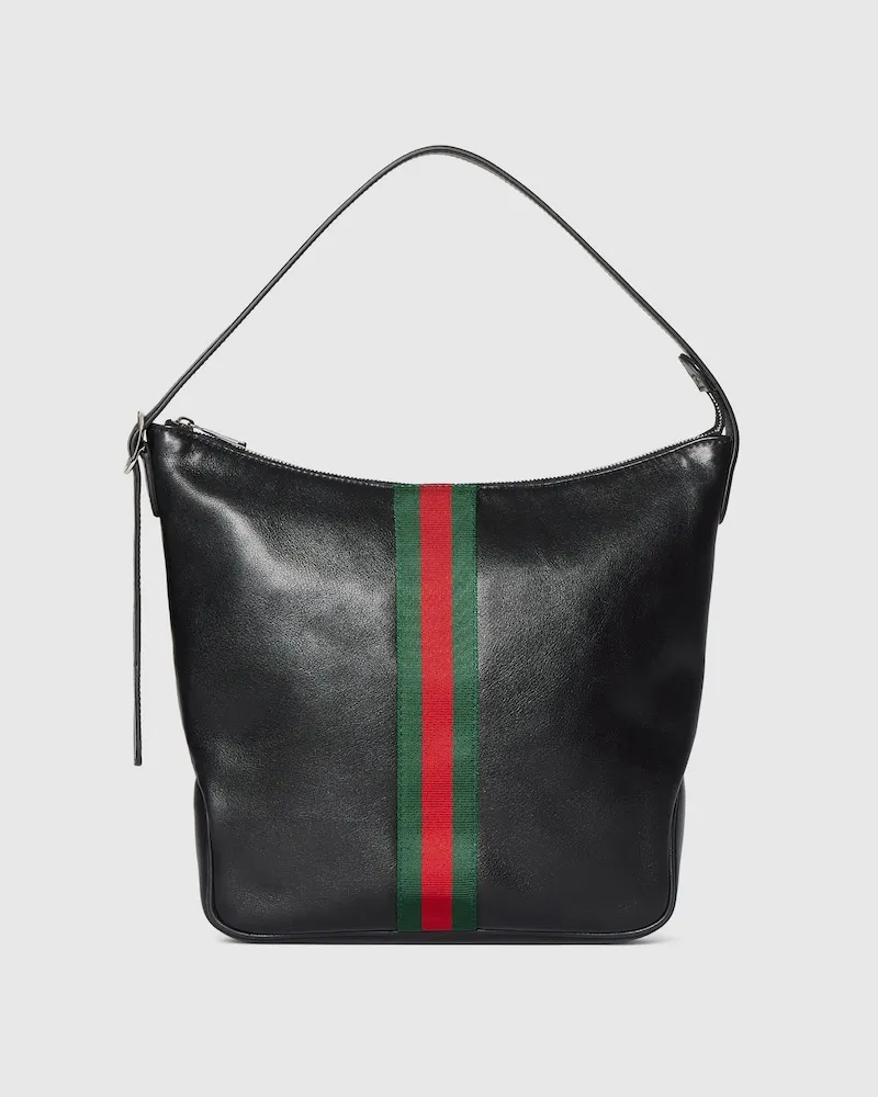 Gucci Mittlere Lunetta Umhängetasche Schwarz