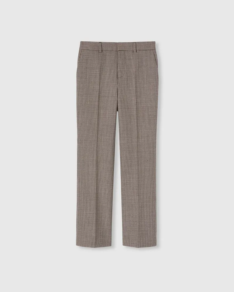 Gucci Hose aus Wolle Mit Vichykaro Und Stickerei, Größe Pink