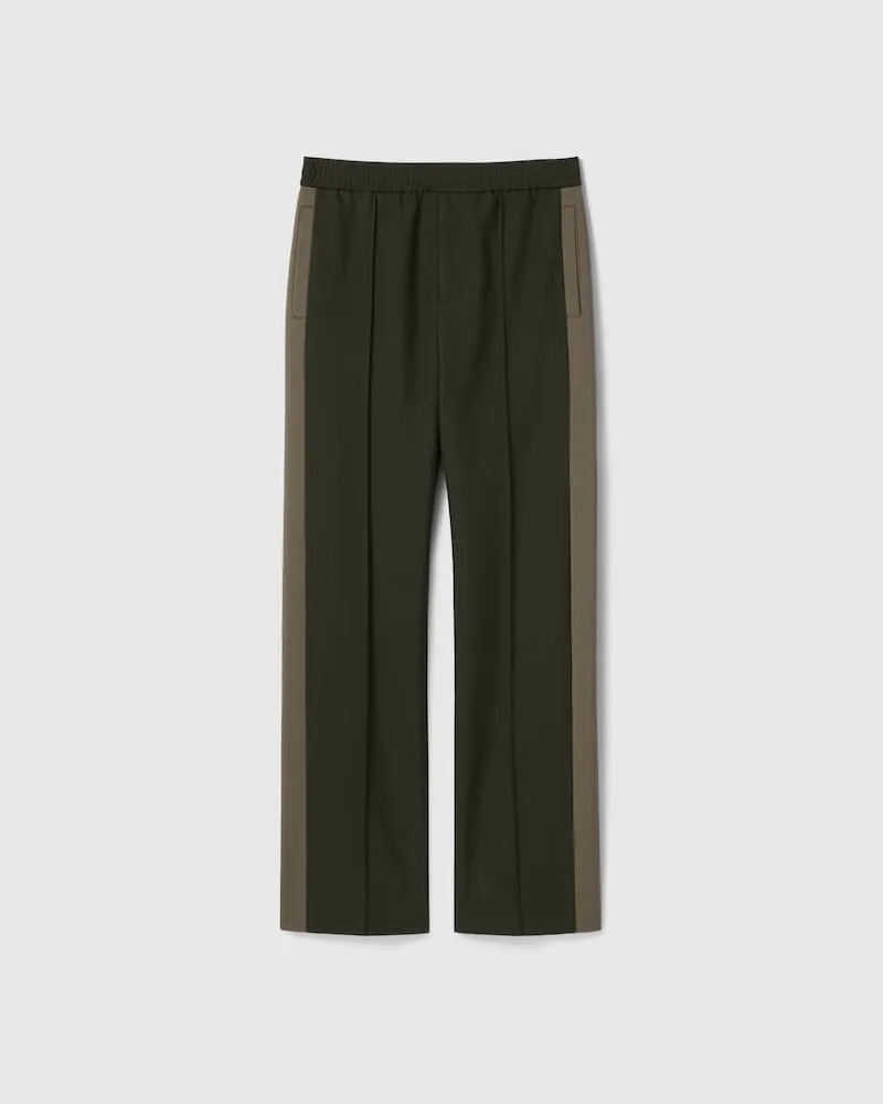 Gucci Hose aus Wolltwill Mit Logo, Größe Grün
