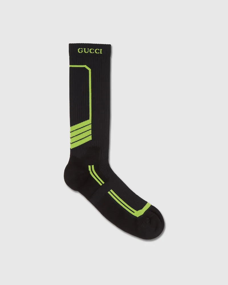 Gucci Socken aus Baumwolle Mit Stickerei, Größe Schwarz