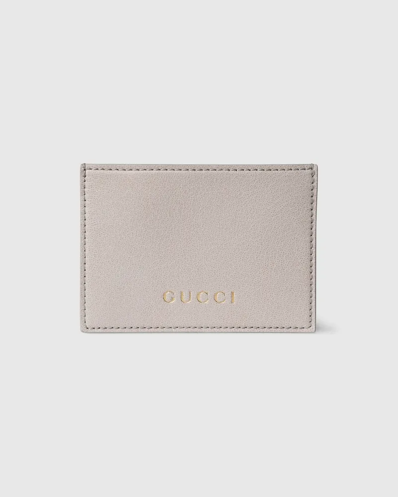 Gucci Kartenetui mit Schriftzug Grau