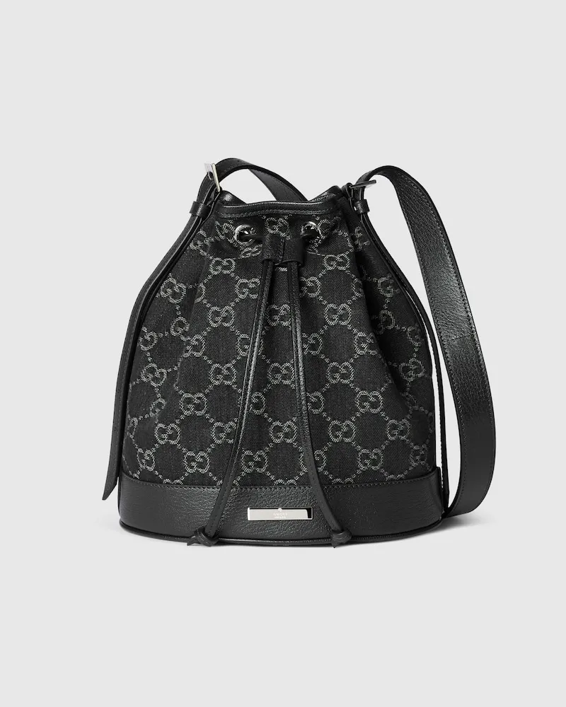 Gucci Kleine Venice Bucket Bag Schwarz