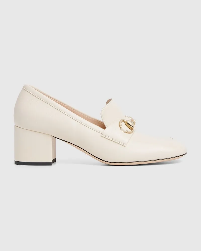 Gucci Damenpumps Im Loafer-Stil Mit Horsebit, Größe Weiß