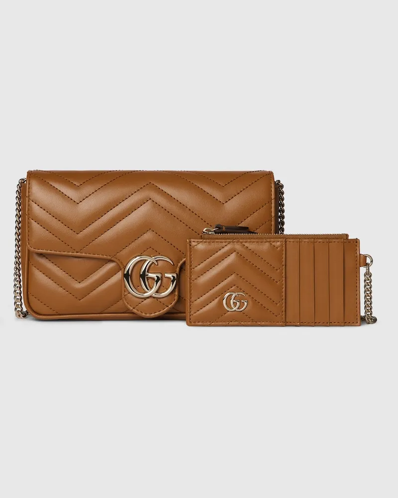 Gucci Kleine GG Marmont Schultertasche Braun