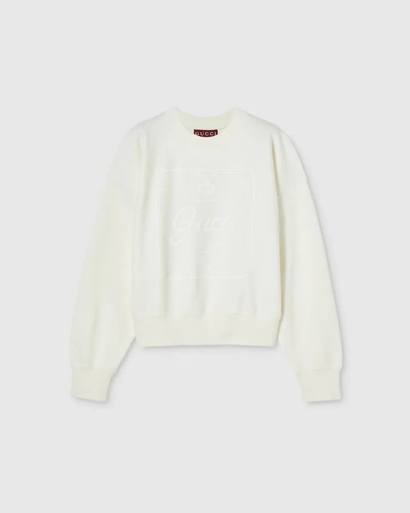Gucci Sweatshirt aus Baumwolljersey Mit Print, Größe Beige