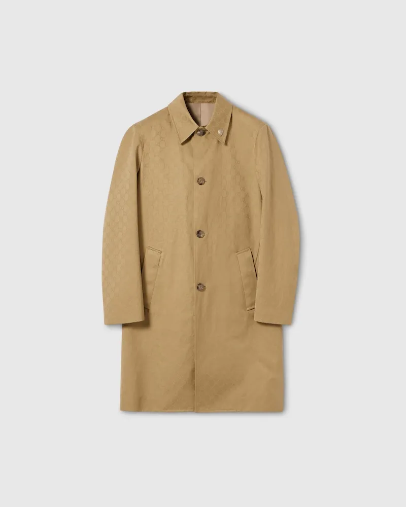 Gucci Mantel aus GG Baumwollgabardine, Größe Beige