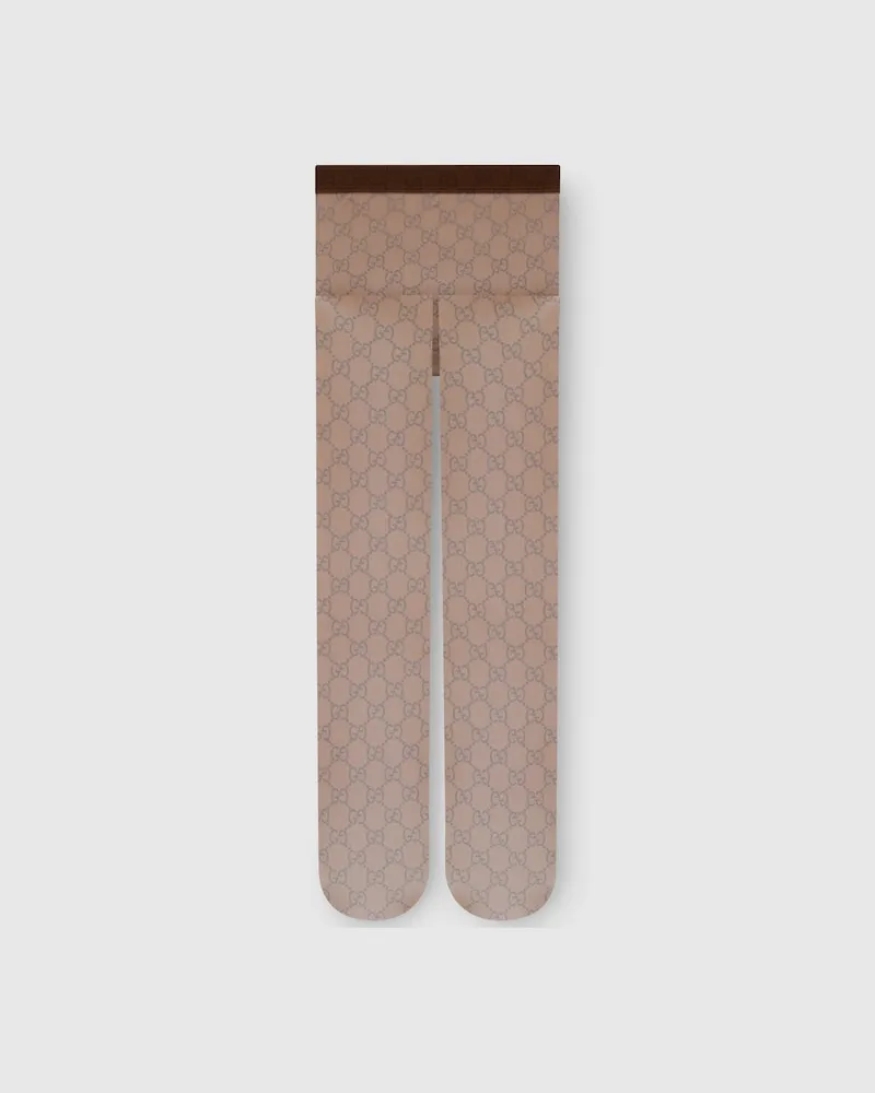 Gucci Collants En Nylon Stretch Avec Imprimé, Taille Marron