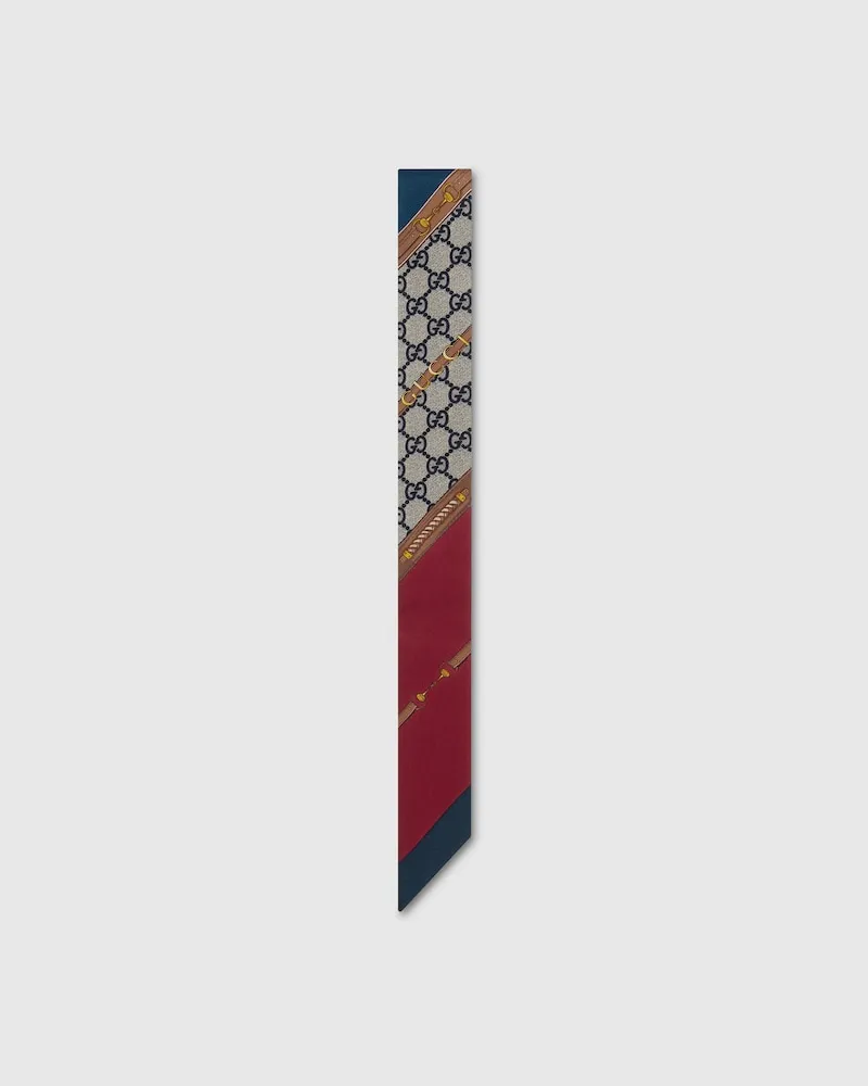 Gucci Band aus Seide mit Heritage-Print Bordeauxrot