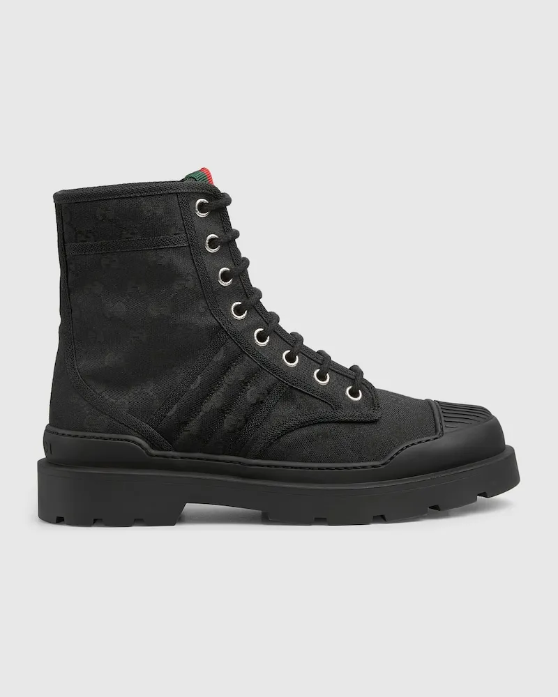 Gucci Herrenstiefel Mit Web, Größe Schwarz